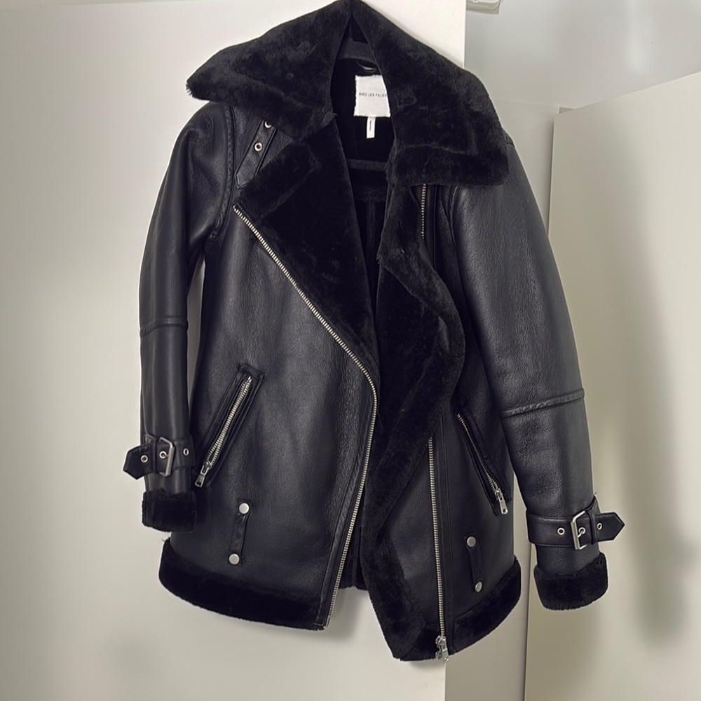 Black Shearling Leather Jacket